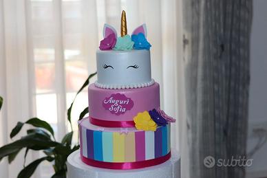 Torta scenografica per compleanno tema unicorno