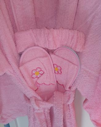 Accappatoio donna completo di ciabatte in spugna