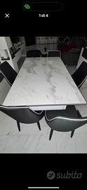 Tavolo da pranzo effetto marmo