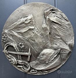 Targa in peltro Alpini diametro 150 mm