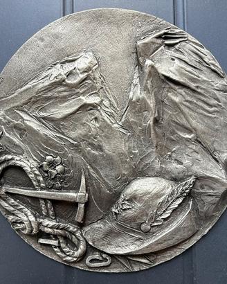 Targa in peltro Alpini diametro 150 mm