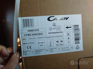 FRIGORIFERO DOPPIA PORTA INCASSO CANDY CFBD2450