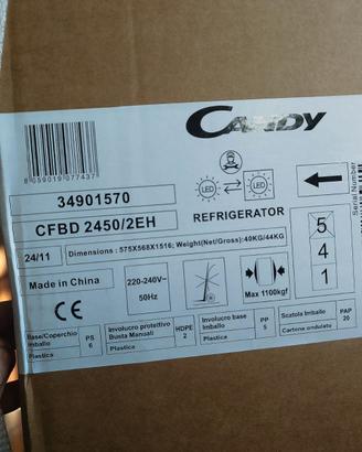 FRIGORIFERO DOPPIA PORTA INCASSO CANDY CFBD2450