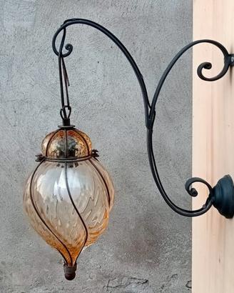 Applique lanterna in vetro di Murano 
