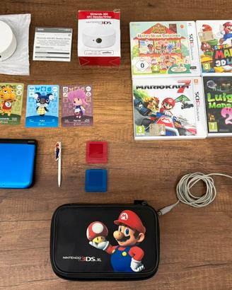 Bundle Nintendo 3DS XL Blu + giochi e accessori.