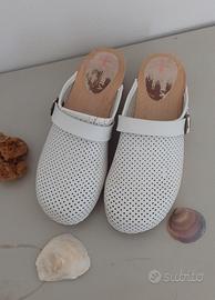 Zoccoli clog vero legno vintage 39