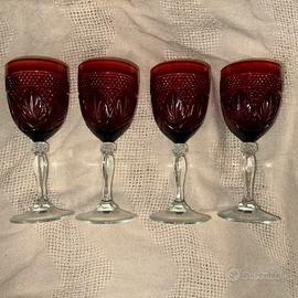 Set di 4 bicchieri da vino rosso rubino