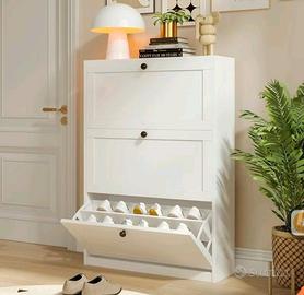 scarpiera con 3 cassetti ribaltabili e regolabile