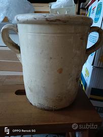 Vaso in terracotta ceramizzata antico
