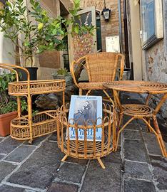 Arredi vintage in bambù e rattan anni ’60/’70