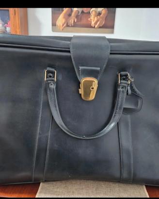 Valigia vintage pelle morbida nera anni '50
