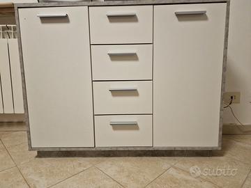 Mobiletto cucina bianco e Grigio