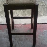 Sgabelli Alti legno e paglia