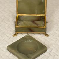 Set raro in onice autentico con dettagli dorati