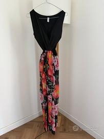 Vestito nero fiorato