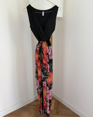 Vestito nero fiorato