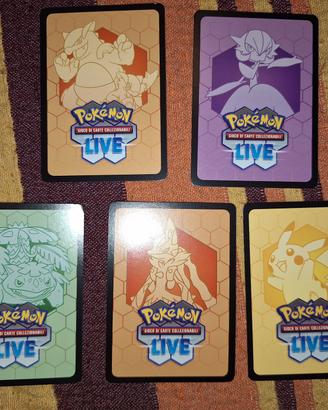 5 carte pokemon live varianti complete