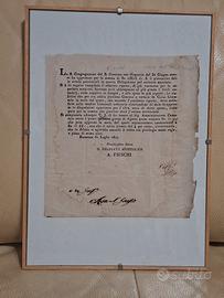 Documento Storico Stato Pontificio 1827 Macerata