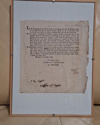 Documento Storico Stato Pontificio 1827 Macerata