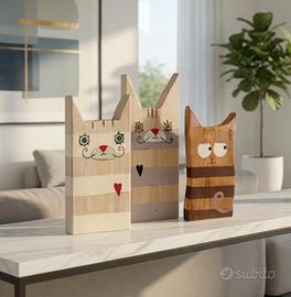Gatti di legno artigianato artistico