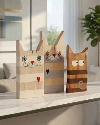 Gatti di legno artigianato artistico