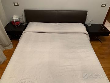 Letto matrimoniale Poliform Arca - rivestito cuoio