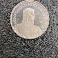 Numismatica 5 francs 1982 Switzerland