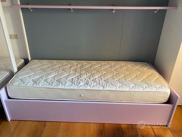 Letto contenitore rosa 190x80
