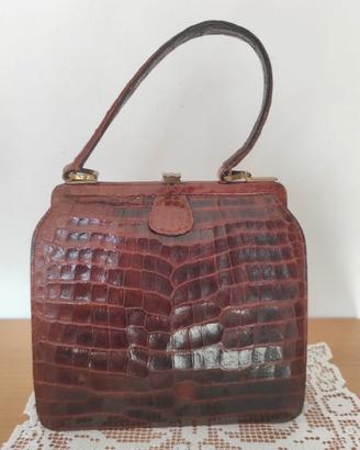 Borsetta coccodrillo 1950 elegante ben conservata