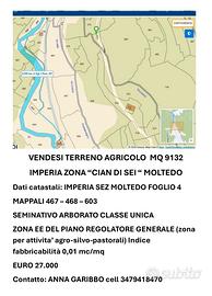 Terreno agricolo zona moltedo Imperia