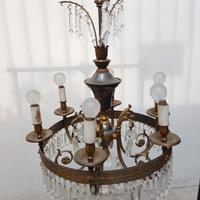 lampadario a gocce di cristallo anni 60