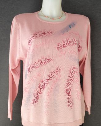 Maglia in lana Merino taglia 46 + collana in omag