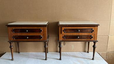 Coppia comodini noce e radica Vintage '50