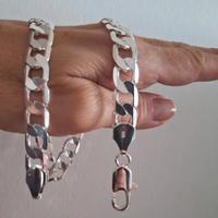 Catena Maglia Cubana finitura Argento cm.55 NUOVA 