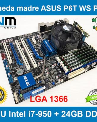 Scheda madre ASUS P6T WS PRO i7-950 RAM 24GB DDR3