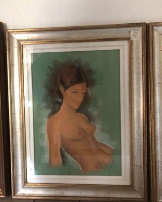 Set 2 dipinti donne nude da collezione con cornice