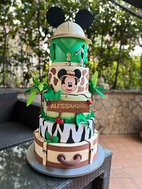 Torta scenografica Topolino Safari Luxury 95