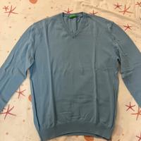 Maglioncino Benetton azzurro tg M MAI USATO!