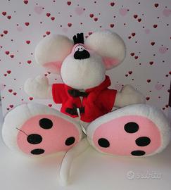 Diddl peluche con giacca rossa e cappuccio vintage