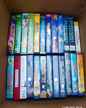 Lotto di circa 40 VHS/DVD Disney, cartoni animati
