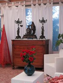 Candelabro e orologio antico