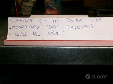 Monoblocco w audi 2.0 tdi tipo motore cba