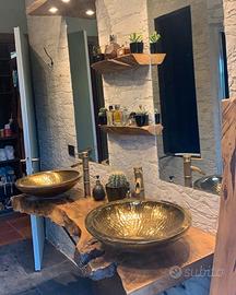 TOP BAGNO, TAVOLI, MENSOLE, TESTATE IN LEGNO MASSE