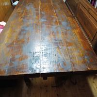 tavolo in legno massiccio con panca