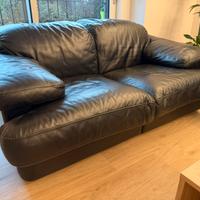 Coppia divani pelle nera