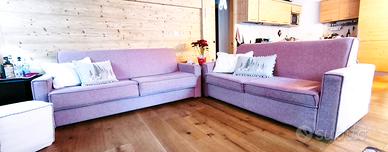 Coppia divani 2/3 posti (uno con letto integrato)