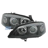 FARI PER OPEL ASTRA G 97-04 ANGEL EYES FONDO NERO 