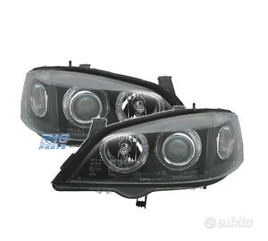 FARI PER OPEL ASTRA G 97-04 ANGEL EYES FONDO NERO 