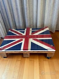 Tavolino pallet con bandiera UNION JACK