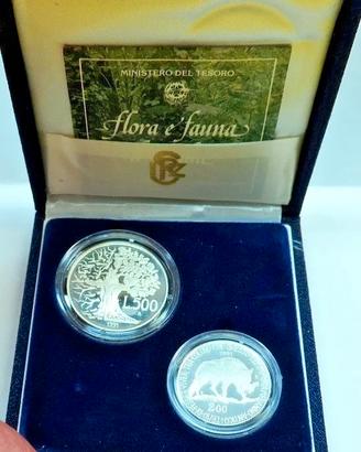 Italia 1991 - DITTICO 2 MONETE Ag. 500 E 200 LIRE